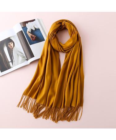 Winter Cotton Scarf for Women - Classic Poncho with Button - Cold Weather Versatile One Size Yellow - Buy Online on GoSupps.com