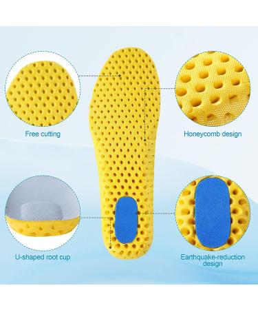 Elastic Shock Absorbing Shoe Insoles - Breathable Comfort Cushioning Inserts (12 Pairs, Men Women, Black Beige) - Buy Online on GoSupps.com