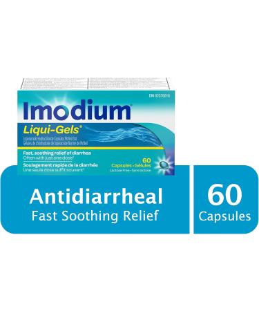 Imodium Liqui-Gels - Fast Relief of Diarrhea - Loperamide Hydrochloride 2mg - Antidiarrheal Pack of 3 (180 count Total) - Buy Online on GoSupps.com