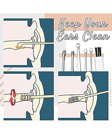 Spring Ear Wax Cleaner Tool Set - 6pcs Earwax Removal Kit with Storage Box & Brush - Buy Online on GoSupps.com
