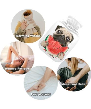 NAANLE Pug Dog Watermelon Heat Bottle | 1L Transparent Hot Water Bottle for Bed Hand & Feet Warmer | Pain Relief & Cold Therapy - Buy Online on GoSupps.com