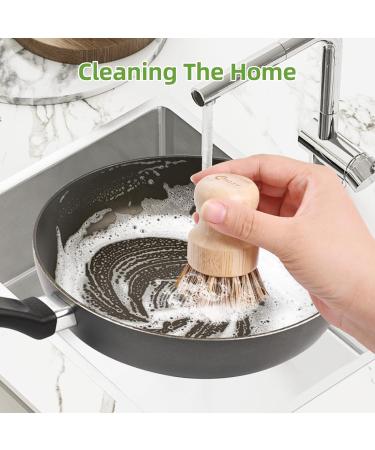 Bamboo Dish Brush - 3 Pcs Hard Natural Bamboo Wok Brush Dish Scrub Brush Pot Scrubber Dish Scrubber Brush Dishwashing Brush for Cleaning Pans Pots and Sink 3 Pcs Hard Brush - Buy Online on GoSupps.com
