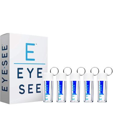 EyeSee Hard Contact Lens Remover and Applicator Solid RGP Plunger w/Keyring Attachment- Allows for Easy Removal/Application of Sclera Contacts - Box of 5 (Blue)