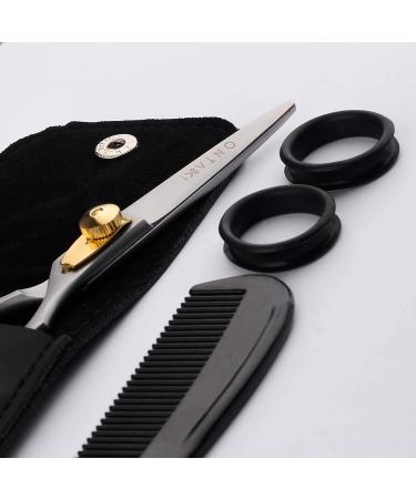 ONTAKI 3-Piece Scissors Set: Japanese Steel Beard & Mustache Scissors, Facial Grooming Nose Hair Scissors - Curved and Rounded Tips - Buy Online on GoSupps.com