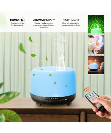 500ml Aroma Diffuser - Topsect Ultrasonic Humidifier with Remote Control 7 Colors Auto Shut-off | International Shipping - Buy Online on GoSupps.com