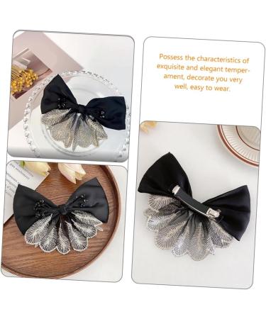 Beavorty bow hairpin hair barrettes for women bow women barrettes ribbon hair bow black scrunchies bow alligator clip headwear bow womens hair accessories girl fabric ponytail Crystal - Buy Online on GoSupps.com