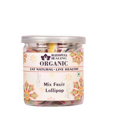Blessfull Healing Organic Mix Fruit Lollipop 150 Gram Airtight Container (Packing May Vary)