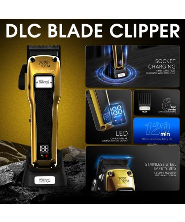 DSP Professional Cordless Barber Clipper - Powerful Hair Clipper for Men | High Torque Brushless Motor & DLC Coated Detachable Blade - Buy Online on GoSupps.com