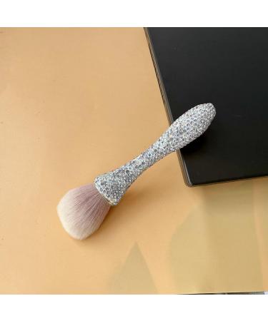 Luxury Bling Rhinestone Retractable Makeup Brush - Portable Silver Foundation Brush with Soft Bristles - Buy Online on GoSupps.com