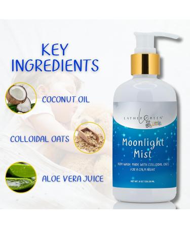 Lather Green Kids Body Wash Plant Based Gentle Moisturizer with Shea Butter Safe for Sensitive Skin Moonlight Mist 3 Pack (8 oz Each) - Buy Online on GoSupps.com