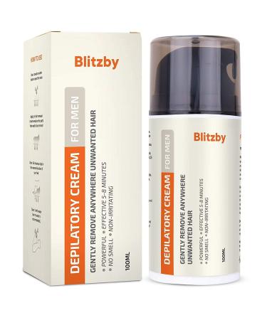 Blitzby Body Hair Removal Cream For Men Women, Germany Effective Hair Remover Ingredient, With Natural Ingredients, Effective and Gentle, Premium Depilatory Cream For All Skin Type, 100ML