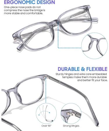 SIPHEW Blue Light Filter Glasses - Prescription-Free Computer & Gaming Glasses in Gray | Protect Your Eyes from Blue Light - Buy Online on GoSupps.com