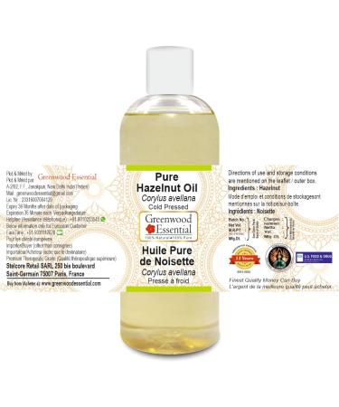Greenwood Essential Pure Hazelnut Oil - 200ml Cold Pressed Therapeutic Grade | Corylus avellana | International Shipping Available - Buy Online on GoSupps.com