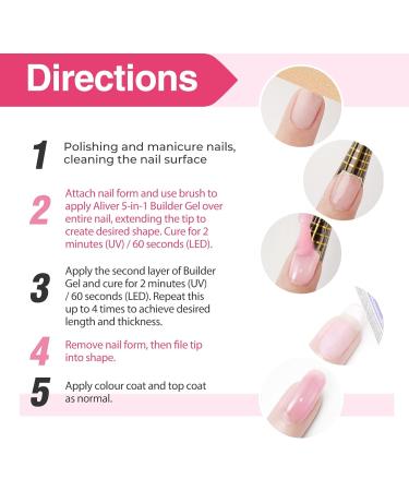 Builder Gel 5 in 1 15ml - Clear Pink Nail Builder Gel & Base Strengthener for Professional Manicure Repair - Buy Online on GoSupps.com