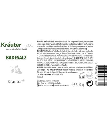 Kr utermax Herbal Bath Salt with Lemon Balm - Coarse Sea Salt Additive (500 g) for Relaxing International Shipping - Buy Online on GoSupps.com