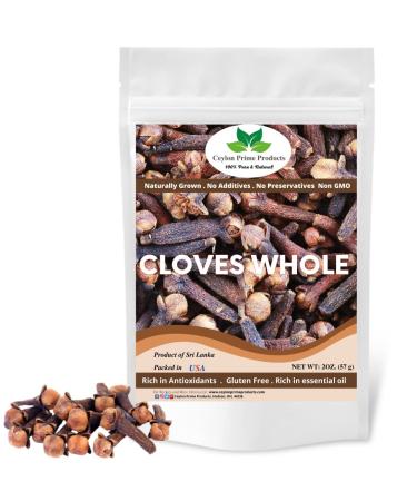 Cloves Whole (2oz) |Strong Aroma and Flavor | Cloves for Tea Pomander Balls Meats and Pumpkin Spices | Naturally Grown & Hand Picked | Imported from Sri Lanka & Packed in USA