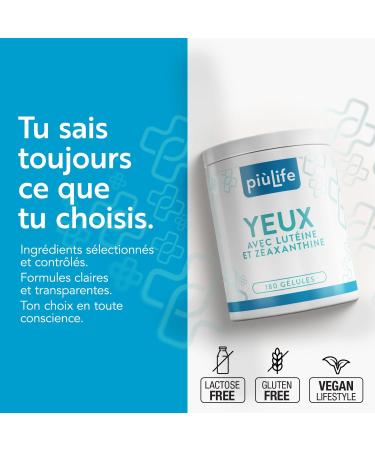 Luteine Zeaxanthine Pi Life Avec Acide Hyaluronique Vitamine E A Zinc Extrait De Myrtille Yeux Antioxydant Et Vigne B2 Vitamine Pour Les Yeux Secs Et Fatigu s 180 G lules 180 unit (Lot de 1) - Buy Online on GoSupps.com