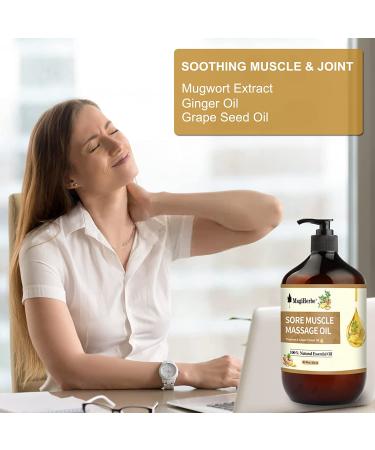 Sore Muscle Massage Oil 251ML - Pure Ginger & Mugwort Essential Oil Blend for Warming, Repelling Cold, and Relaxing Active Body Relief - Buy Online on GoSupps.com