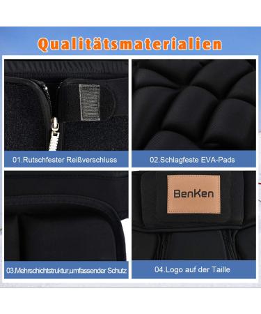 Benken 3D Padded Skiing Protective Shorts for Men & Women - Breathable Hip & Butt Guard for Snowboarding - Buy Online on GoSupps.com