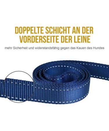 OneTigris Double Dog Leash with Reflective Stripes | M (182cm) Blue - Durable Adjustable & Perfect for Large Dogs | Shop Internationally! - Buy Online on GoSupps.com