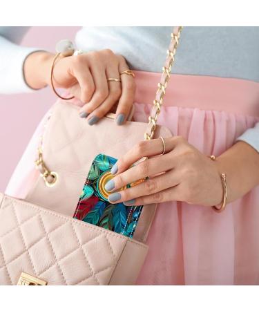 Premium Leather Lipstick Case & Organizer with Mirror - Mini Colorful Peacock Feather Holder - Buy Online on GoSupps.com