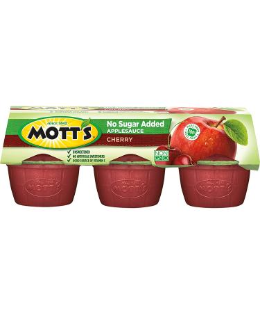 Mott's No Sugar Added Cherry Applesauce 3.9 oz Cups - Pack of 72 | Bulk Cherry 3.9 Ounce Cups - Buy Online on GoSupps.com