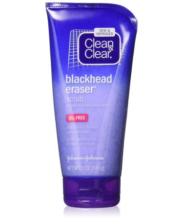 Clean & Clear Blackhead Eraser Facial Scrub with 2% Salicylic Acid Acne Medication Oil-Free Daily Facial Scrub for Acne-Prone Skin Care 5 oz (Pack of 3)