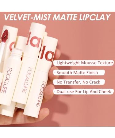 FOCALLURE Velvet Matte Liquid Lipstick - Terra Cotta 201 | Satin-Finish High Pigmented Lip Color | Lightweight & Quick-Drying Formula for Cheeks and Lips - Buy Online on GoSupps.com