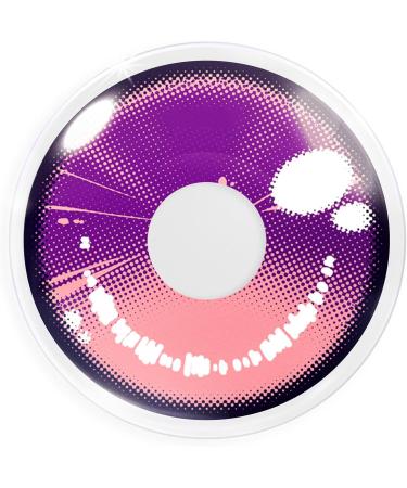Shop Meralens Anime Arc 2 Violet Crazy Fun Colored Contact Lenses - Premium Purple Annual Lenses for Carnival Halloween & Cosplay 2023 - Free Lens Case Included - Buy Online on GoSupps.com