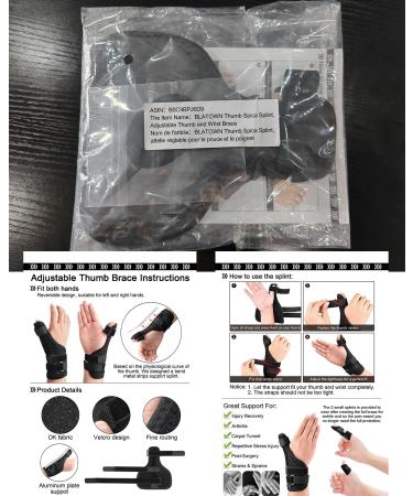 Thumb Spica Splint - Adjustable Thumb & Wrist Brace for Arthritis Sprains & Injuries - Support for Left & Right Hands - Buy Online on GoSupps.com