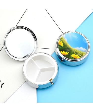 Shop Portable 3 Compartment Travel Pill Box - Spring Flower Design - Small Pill Organizer for Purse & Pocket - Buy Online on GoSupps.com