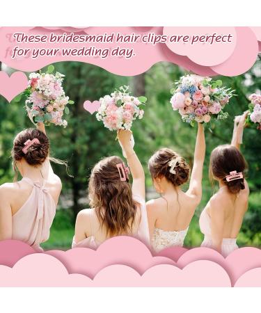 Xunyee 8 Pcs Bridesmaid Hair Clips - Large Matte Bridal Rectangular Claw Clips for Wedding - Pink Bachelorette Party Decor & Styling Accessories - Buy Online on GoSupps.com