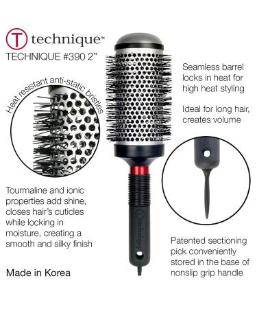 Cricket Technique 390 2 Thermal Hair Brush - Anti-Static Tourmaline Ionic Bristle for Blow Drying & Curling - Seamless Barrel Styling Hairbrush for All Hair Types - Buy Online on GoSupps.com