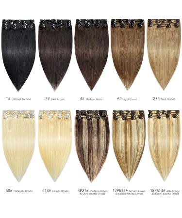 Rosebud Clip-In Hair Extensions - REMY 10 Inch, 8 Pcs, 60g, Medium Brown to Dark Blonde - Buy Online on GoSupps.com