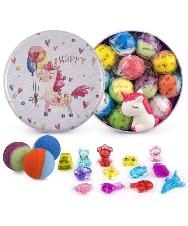 Bath Bombs for Kids  12pcs Bath Bombs with Surprise Crystal Toys Inside  Handmade Natural and Organic Bubble Bath Fizzies  Birthday Easter Gift for Girls and Boys 12PCS Bath Bombs with Crystal Toys Inside