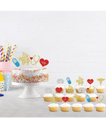 Firefairy 24 Pcs It s Match Day Cupcake Toppers Congrats Match Cupcake Toppers Nursing School Graduation Cake Picks Match Day Party Decorations Glitter - Buy Online on GoSupps.com