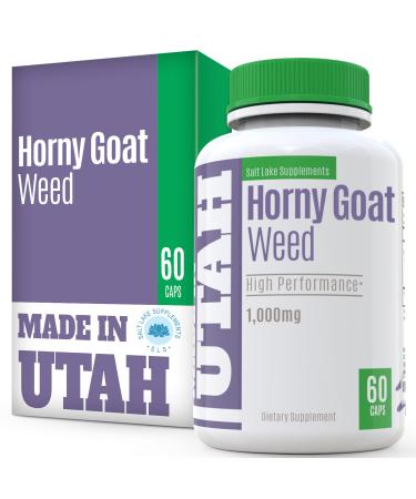 Horny Goat Weed Extract with Maca Root, Tongkat Ali, Ginseng and Muira Puama - Contains 1000mg Epimedium & 100mg Icariins Per Serving