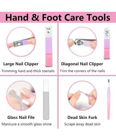 Shop Mermaid Color 8PC Manicure Set for Women | Travel Nail Kit with Glass Files & Stainless Steel Tools | Perfect Nail Care Gift - Buy Online on GoSupps.com