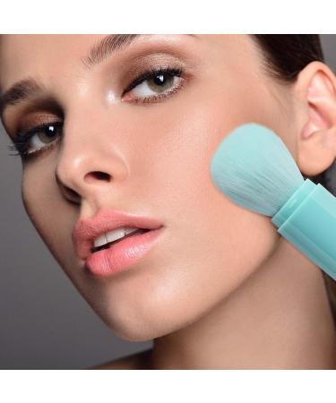 Travel Makeup Brush Set - 4 in 1 Retractable Portable Brushes with Holder | Multifunctional Blue Makeup Brush Kit - Buy Online on GoSupps.com