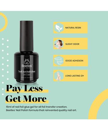 Beetles Nail Art Foil Glue Gel Set with 10PCS Animals Flowers Butterfly Stickers - 15ML Transfer Glues for Manicure DIY - Nail Dryer Curing Lamp Required - Soak Off - Buy Online on GoSupps.com