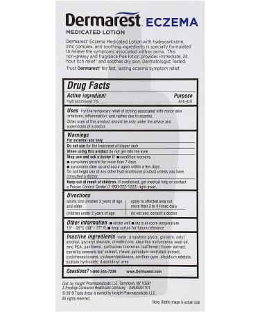 Dermarest Eczema Medicated Lotion 4oz (Pack of 2) - 24-Hour Dry Skin & Itch Relief | Dermatologist Tested - Buy Online on GoSupps.com
