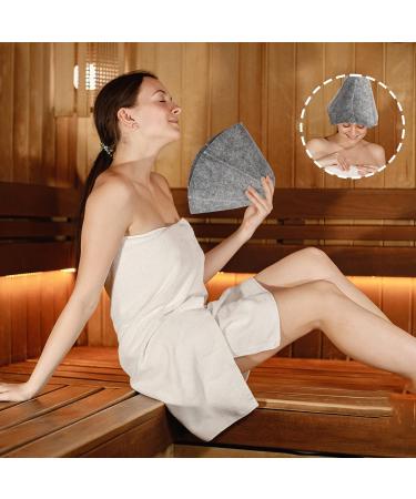 2 Pieces Sauna Hut Felt Hats - Heat Protection Sauna Caps for Men & Women | Premium Sauna Accessories - Buy Online on GoSupps.com