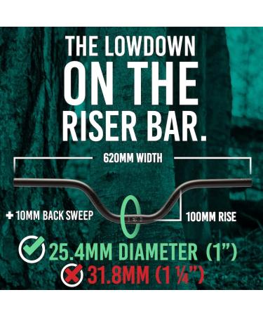 BW Riser Handlebar for Mountain, Road, and Hybrid Bikes | 25.4mm Stems - 100mm Rise Options - Buy Online on GoSupps.com