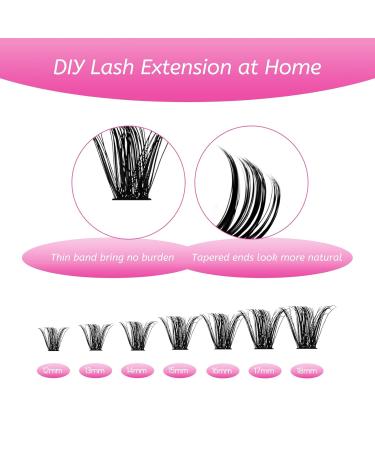 Fadlash 60D Cluster Eyelash Extensions - 200pcs DIY 0.07 D Curl Single Eyelashes 12-18mm for Home Use - Buy Online on GoSupps.com