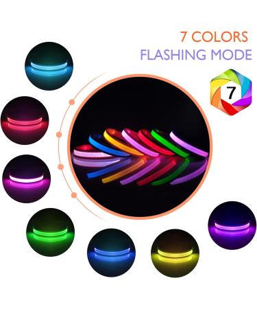 Buy LED Waterproof Dog Collar - Luminous USB-C Adjustable Light for Small & Medium Dogs - 7 Colors Flashing - Purple (38-50cm) - Buy Online on GoSupps.com
