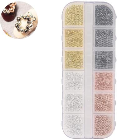 Nail Art Steel Ball Decor Metal Nail Art DIY Ball Decorations 12 Grids Nail Art Ball Decorations Convenient Nail Art Supplies for Women for Home(07) - Buy Online on GoSupps.com