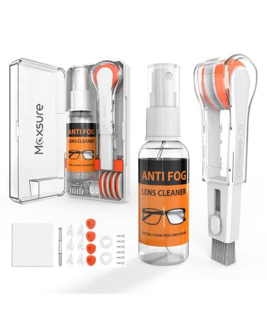 Maxsure Glasses Cleaner 8 in 1 Glasses Cleaning Kit with Brush & Cleaning Cloth Portable Eyeglass Repair Kit with Screws & Glasses Nose Pads Removes Dust Grease and Stains for All Lens White - Buy Online on GoSupps.com