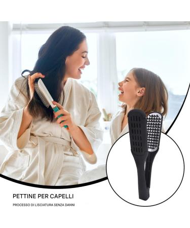 Hair straightening brush styling comb smooth hair doublesided nonslip brush for travel home office - Buy Online on GoSupps.com