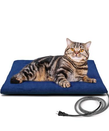 Kiroto Outdoor Heating Pad for Cats Outside, Electric Cat Heat Pad Pet Heating Pads for Outdoor Cat House, Auto Temperature 100.4107.6, Safe Waterproof Pet Bed Pad M: 16"x20" NavyBlue
