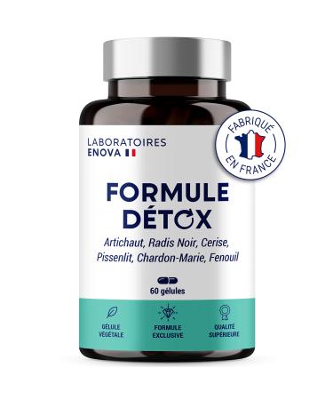 DETOX FORMULA | Plant Complex: Artichoke Black Radish Cherry Tail Dandelion Milk Thistle | Detoxify Liver and Intestine | Detox Colon and Liver Drainer | 60 Capsules